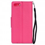 Wholesale iPhone 8 Plus / iPhone 7 Plus Crystal Flip Leather Wallet Case with Strap (Perfume Hot Pink)